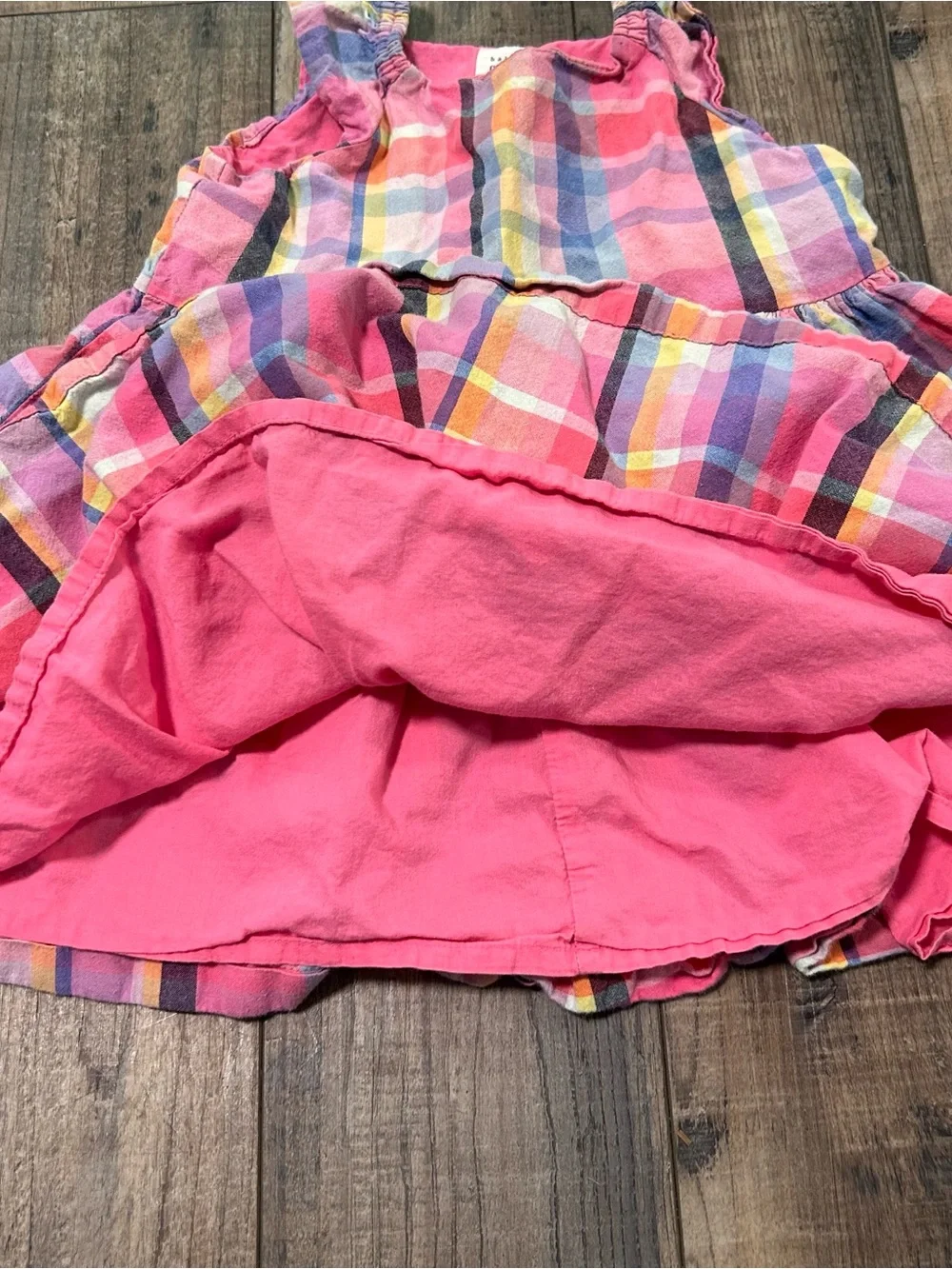 Baby Gap Toddler Girl Plaid Pink Dress Ruffle 2 Years Cotton